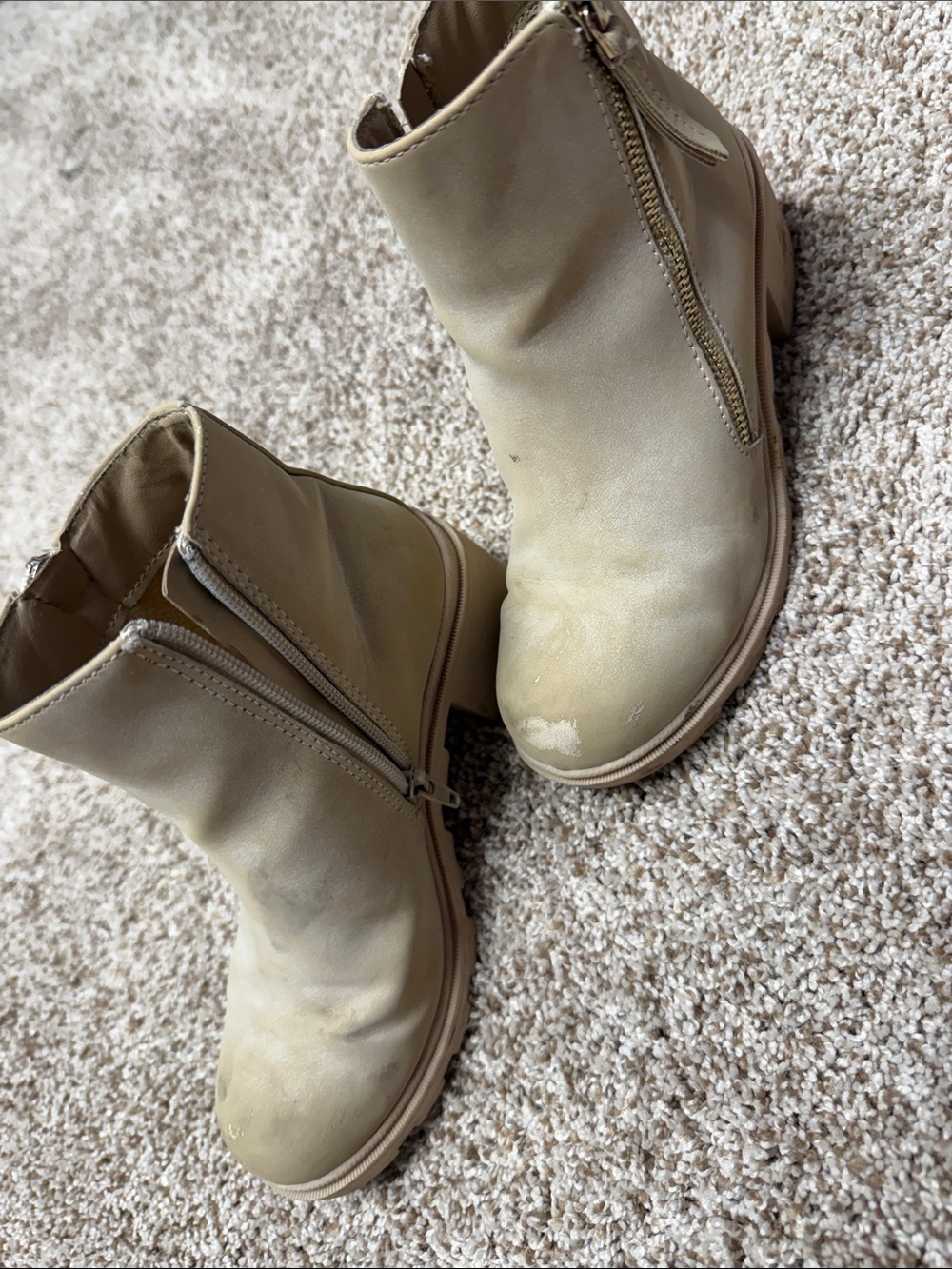 Jellypop Kids Tan Zipper Ankle Boots